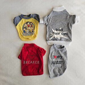 Collection of 4 various dog, cat or pet t-shirts